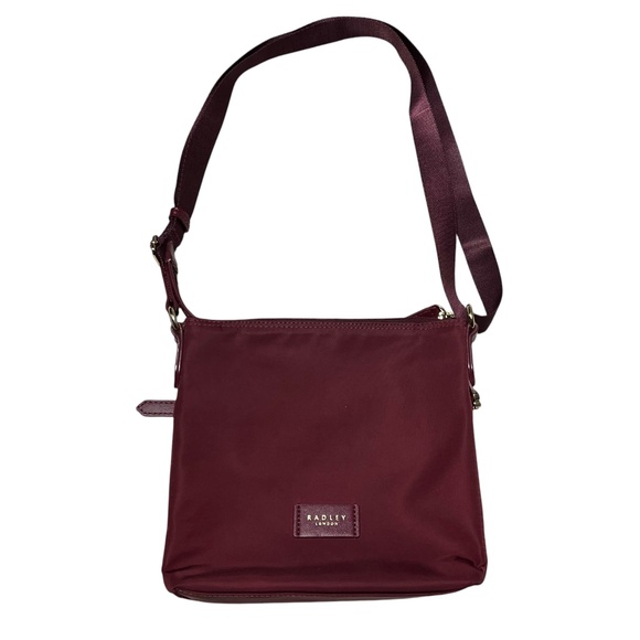 Radley London Pocket Essentials Responsible Maroon Nylon Zip Top Crossbody Bag - Picture 4 of 16